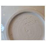 Handcrafted Hand-painted Ceramic Art Pottery Bowl (Signed) 2" x 9 1/2"