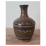 Handcrafted Ceramic Pottery Vase (Signed) 6" x 3 1/2"