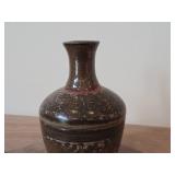 Handcrafted Ceramic Pottery Vase (Signed) 6" x 3 1/2"