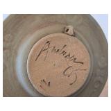 Handcrafted Ceramic Pottery Wall Décor (Signed) 2 1/4" x 6 1/2"