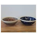 Lot of (2) Handcrafted Ceramic Bowls (Signed) 2 3/4" x 7 1/2"