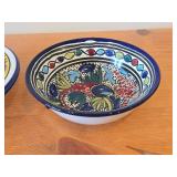 Lot of (3) Hand painted Ceramic Bowls 9"Dx2-1/2", 9"Dx2-1/4", 7-3/4"Dx2-1/2"