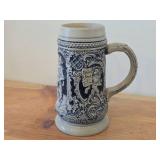 Vintage 7" Traditional German Life theme Salt Glazed Stoneware Beer Stein (Germany)