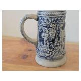 Vintage 7" Traditional German Life theme Salt Glazed Stoneware Beer Stein (Germany)