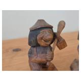 Lot of (2) Vintage 4 1/2" Troll theme Hand-carved Wooden Figurines by Swedish Carver Bengt Brask (Signed)