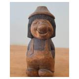 Vintage 7 1/2" Troll theme Hand-carved Wooden Figurine by Swedish Carver Bengt Brask (Signed)