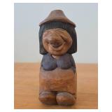 Vintage 7 1/2" Troll theme Hand-carved Wooden Figurine by Swedish Carver Bengt Brask (Signed)