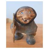 Vintage Norwegian Troll theme Hand-carved Wooden Figurine by Ole Oien (Signed) (Norway)
