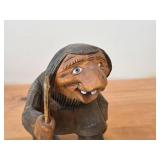 Vintage Norwegian Troll theme Hand-carved Wooden Figurine by Ole Oien (Signed) (Norway)