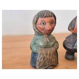 Lot of (2) Vintage 4 3/4" Norwegian Troll theme Hand-carved Wooden Figurines by Otto Sveen (Signed) (Norway)
