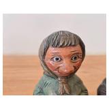 Lot of (2) Vintage 4 3/4" Norwegian Troll theme Hand-carved Wooden Figurines by Otto Sveen (Signed) (Norway)