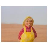 Vintage 5 3/4" Fisherman with His Catch theme Hand-carved Wooden Collectible Folk Art Figurine by Henning Engelsen (Norway) or M. Fortir (Quebec)