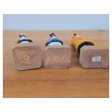 Lot of (3) Vintage 8 1/4" Fisherman and Nautical / Sea Captain theme Hand carved Wood Figurines
