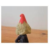 Lot of (2) Vintage Norwegian Troll theme Hand carved Wood Figurines by Henning (Norway) Woman 5", Man 6-1/2"