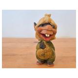 Lot of (2) Vintage Norwegian Troll theme Hand carved Wood Figurines by Henning (Norway) Woman 5", Man 6-1/2"