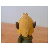 Lot of (2) Vintage Norwegian Troll theme Hand carved Wood Figurines by Henning (Norway) Woman 5", Man 6-1/2"