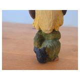 Lot of (2) Vintage Norwegian Troll theme Hand carved Wood Figurines by Henning (Norway) Woman 5", Man 6-1/2"