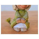 Lot of (2) Vintage Norwegian Troll theme Hand carved Wood Figurines by Henning (Norway) Woman 6", Man 6"