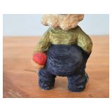 Lot of (2) Vintage Norwegian Troll theme Hand carved Wood Figurines by Henning (Norway) Woman 6", Man 6"