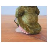 Lot of (2) Vintage Norwegian Troll theme Hand carved Wood Figurines by Henning (Norway) Woman 6", Man 6"