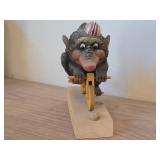 Vintage Norwegian Troll theme Hand carved Hand painted Wood Figurine (Signed) by Henning (Norway)
