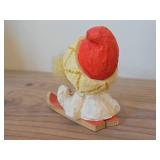 Vintage 3 3/4" Troll Gnome Snowflake theme Hand carved Wood Figurine (Norway)
