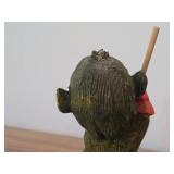 Vintage 7 1/2" Norwegian Troll Skiing theme Hand carved Wood Figurine by Henning (Norway)