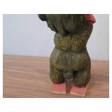 Vintage 7 1/2" Norwegian Troll Skiing theme Hand carved Wood Figurine by Henning (Norway)