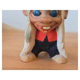 Vintage 6 1/4" Norwegian Troll theme Hand carved Wood Figurine by Henning (Norway)