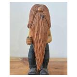 Vintage 8" Character theme Hand carved Wood Figurine / Folk Art style