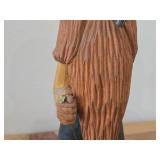Vintage 8" Character theme Hand carved Wood Figurine / Folk Art style