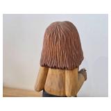 Vintage 8" Character theme Hand carved Wood Figurine / Folk Art style