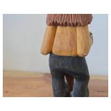 Vintage 8" Character theme Hand carved Wood Figurine / Folk Art style