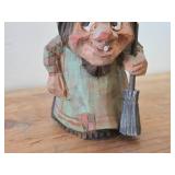 Vintage 4" Norwegian Troll theme Hand carved Wood Figurine / Folk Art style