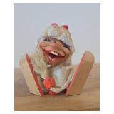 Vintage 5 1/4" Troll Gnome Snowflake theme Hand carved Wood Figurine by Henning Engelsen (Norway)