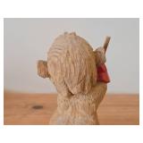 Vintage 7 1/2" Norwegian Troll Skiing theme Hand carved Wood Figurine by Henning (Norway)