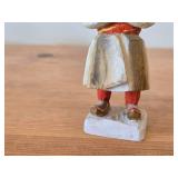 Lot of (2) Vintage Lapland Girl theme Hand carved Wood Figurines by Henning (Norway)
