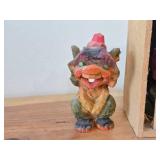 Lot of (3) Vintage Troll theme Hand carved Wood Figurines by Henning (Norway) / Folk Art style