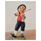 8" Violinist theme Hand carved Wood Figurine by Henning (Norway)
