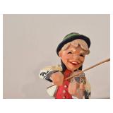 8" Violinist theme Hand carved Wood Figurine by Henning (Norway)