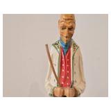Vintage 9 1/4" Musician with Hardinger Fiddle theme Hand carved Wood Figurine (Norway) / Scandinavian Folk Art style / #857