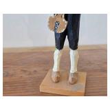 Vintage 9 1/4" Musician with Hardinger Fiddle theme Hand carved Wood Figurine (Norway) / Scandinavian Folk Art style / #857