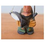 Lot of (2) Vintage Norwegian Troll theme Hand carved Hand painted Wood Figurines by Henning (Norway)