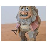 Vintage 6 3/4" Norwegian Troll theme Hand carved Wood Figurine by MLH (on bottom) (Signed) by Henning (Norway) / Folk Art style