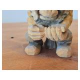 Vintage 6" Norwegian Troll theme Hand carved Wood Figurine by MLH (on bottom) (Signed) by Henning (Norway) / Folk Art style