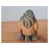 Vintage 6" Norwegian Troll theme Hand carved Wood Figurine by MLH (on bottom) (Signed) by Henning (Norway) / Folk Art style