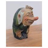 Vintage 6" Troll King theme Hand carved Wood Figurine by Henning Engelsen (Norway)