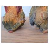 Lot of (2) Vintage 5 1/2" Troll Couple theme Hand carved Wood Figurines by Henning (Norway)