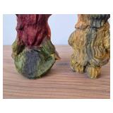 Lot of (2) Vintage 5 1/2" Troll Couple theme Hand carved Wood Figurines by Henning (Norway)