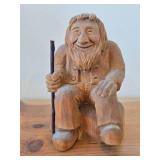 Vintage 5 1/2" Troll theme Hand carved Wood Figurine / Scandinavian Folk Art style